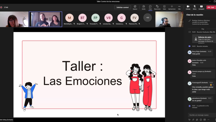 Estudiantes programa PAT participaron de taller orientado a las emociones
